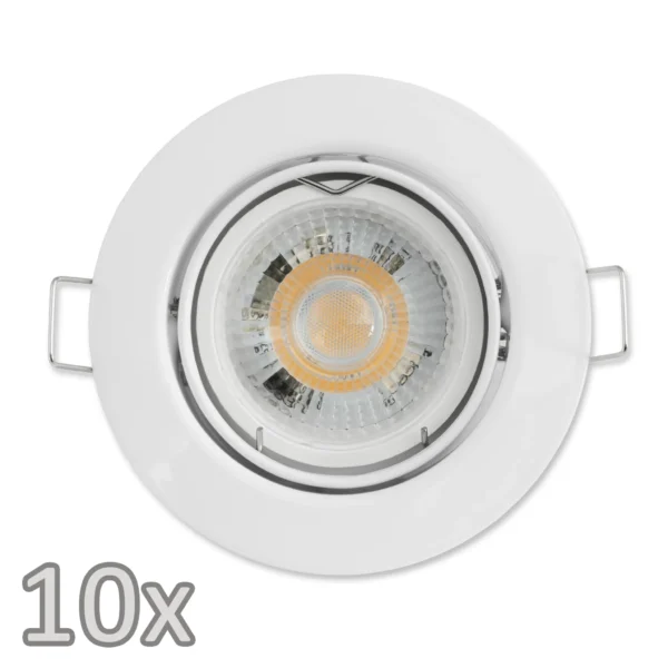 Einbauleuchten-Set McShine, 10xRahmen, 10xLED-Modul, 5W, 400lm, 230V, weiß