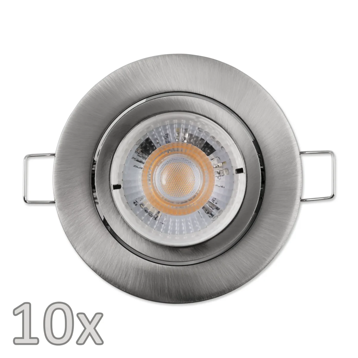 Einbauleuchten-Set McShine, 10xRahmen, 10xLED-Modul, 5W, 400lm, Aluminium – Bild 1
