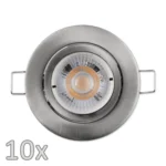 Einbauleuchten-Set McShine, 10xRahmen, 10xLED-Modul, 5W, 400lm, Aluminium