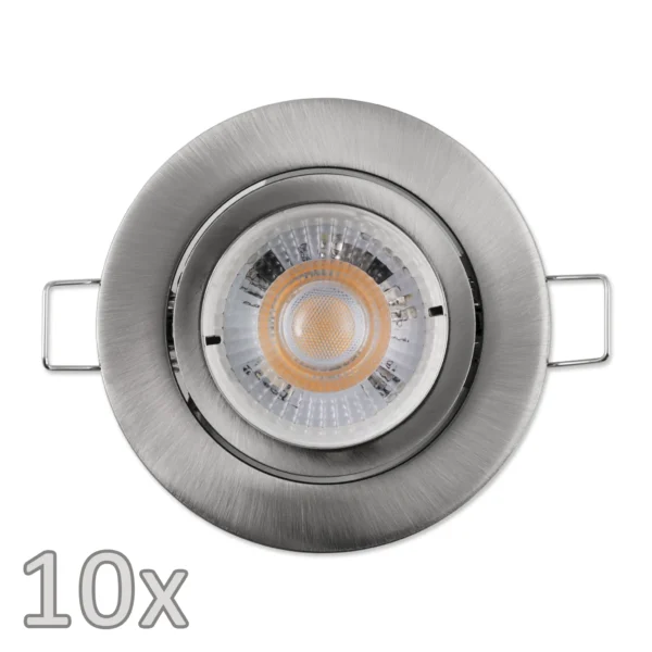 Einbauleuchten-Set McShine, 10xRahmen, 10xLED-Modul, 5W, 400lm, Aluminium