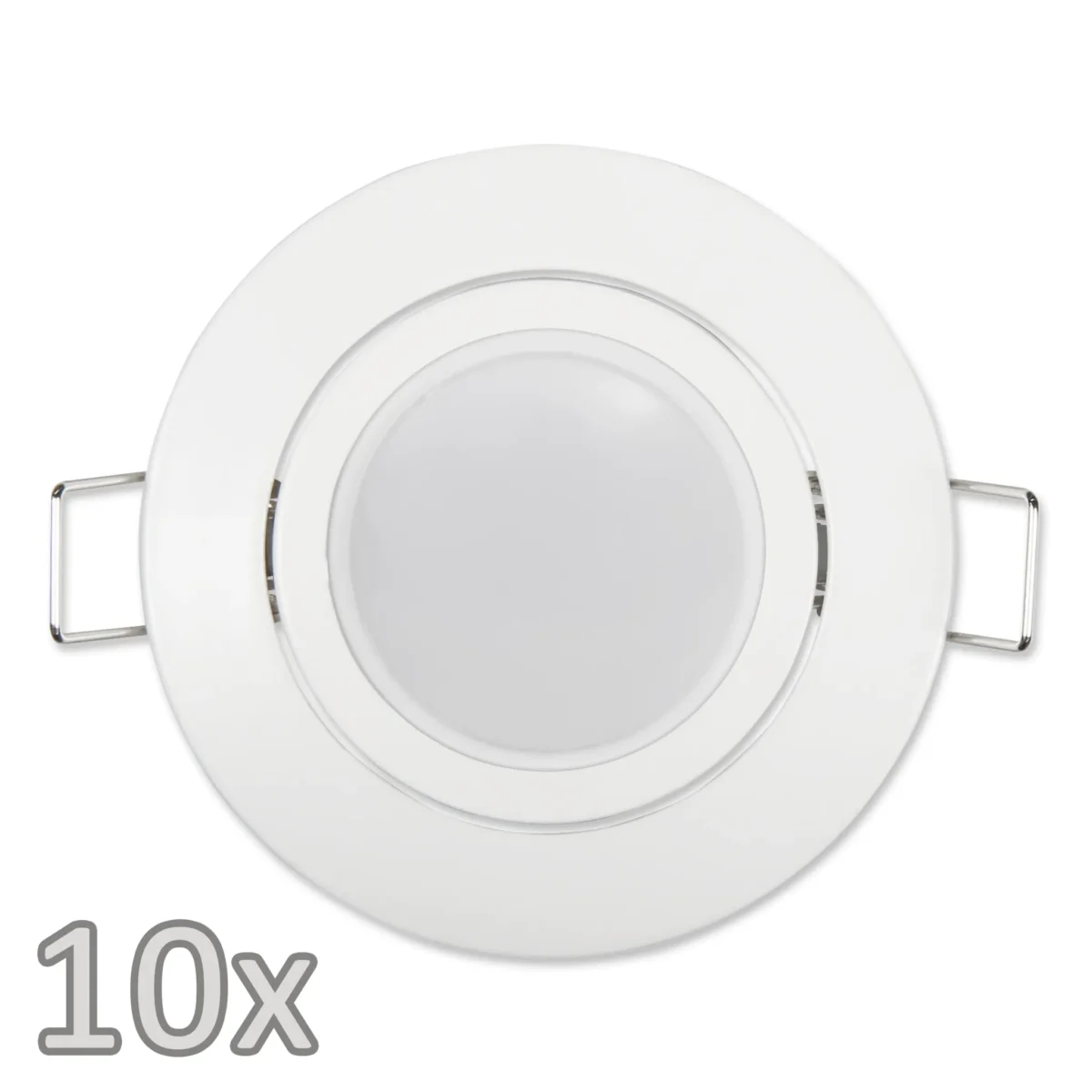 Einbauleuchten-Set McShine, 10xRahmen, 10xLED-Modul, 3W, 265 lm, 230V, weiß – Bild 1