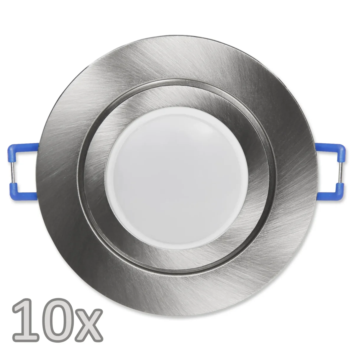 Einbauleuchten-Set McShine, 10xRahmen, 10xLED-Modul, 5W, 440lm, 230V, Edelstahl – Bild 1