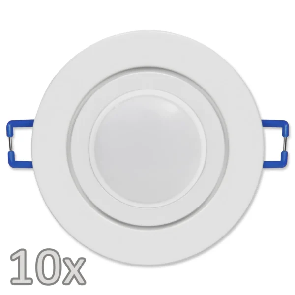 Einbauleuchten-Set McShine, 10xRahmen, 10xLED-Modul, 5W, 440lm, 230V, weiß, IP44