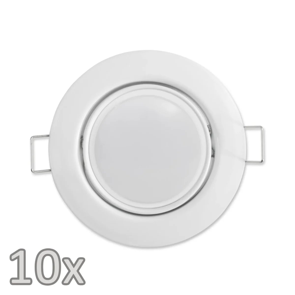 Einbauleuchten-Set McShine, 10xRahmen, 10xLED-Modul, 7W, 608lm, 230V, weiß – Bild 1