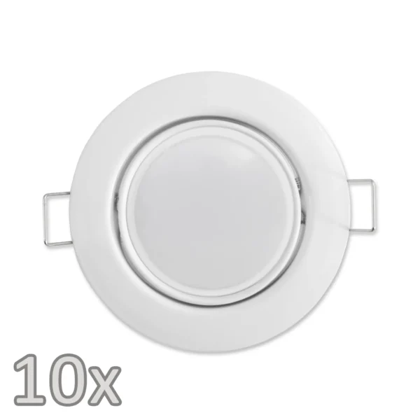Einbauleuchten-Set McShine, 10xRahmen, 10xLED-Modul, 7W, 608lm, 230V, weiß