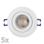 Einbauleuchten-Set McShine, 5xRahmen, 5xLED-Modul, 5W, 400lm, 230V,weiß, IP44