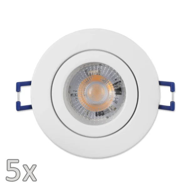 Einbauleuchten-Set McShine, 5xRahmen, 5xLED-Modul, 5W, 400lm, 230V,weiß, IP44