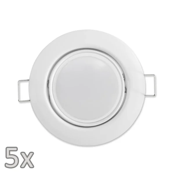 Einbauleuchten-Set McShine, 5xRahmen, 5xLED-Modul, 3W, 265lm, 230V, weiß