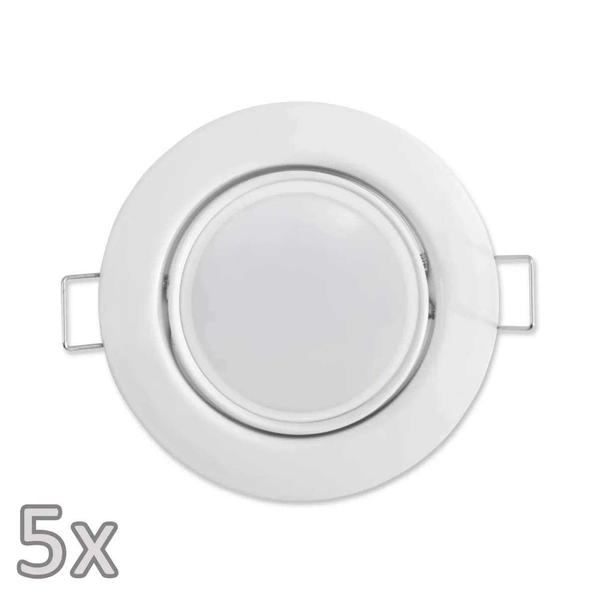 Einbauleuchten-Set McShine, 5xRahmen, 5xLED-Modul, 7W, 608Lumen, 230V, weiß – Bild 1