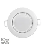 Einbauleuchten-Set McShine, 5xRahmen, 5xLED-Modul, 7W, 608Lumen, 230V, weiß