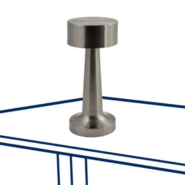 LED-Tischleuchte ROLF KERN „Lounge-1“ silber, Akku, dimmbar