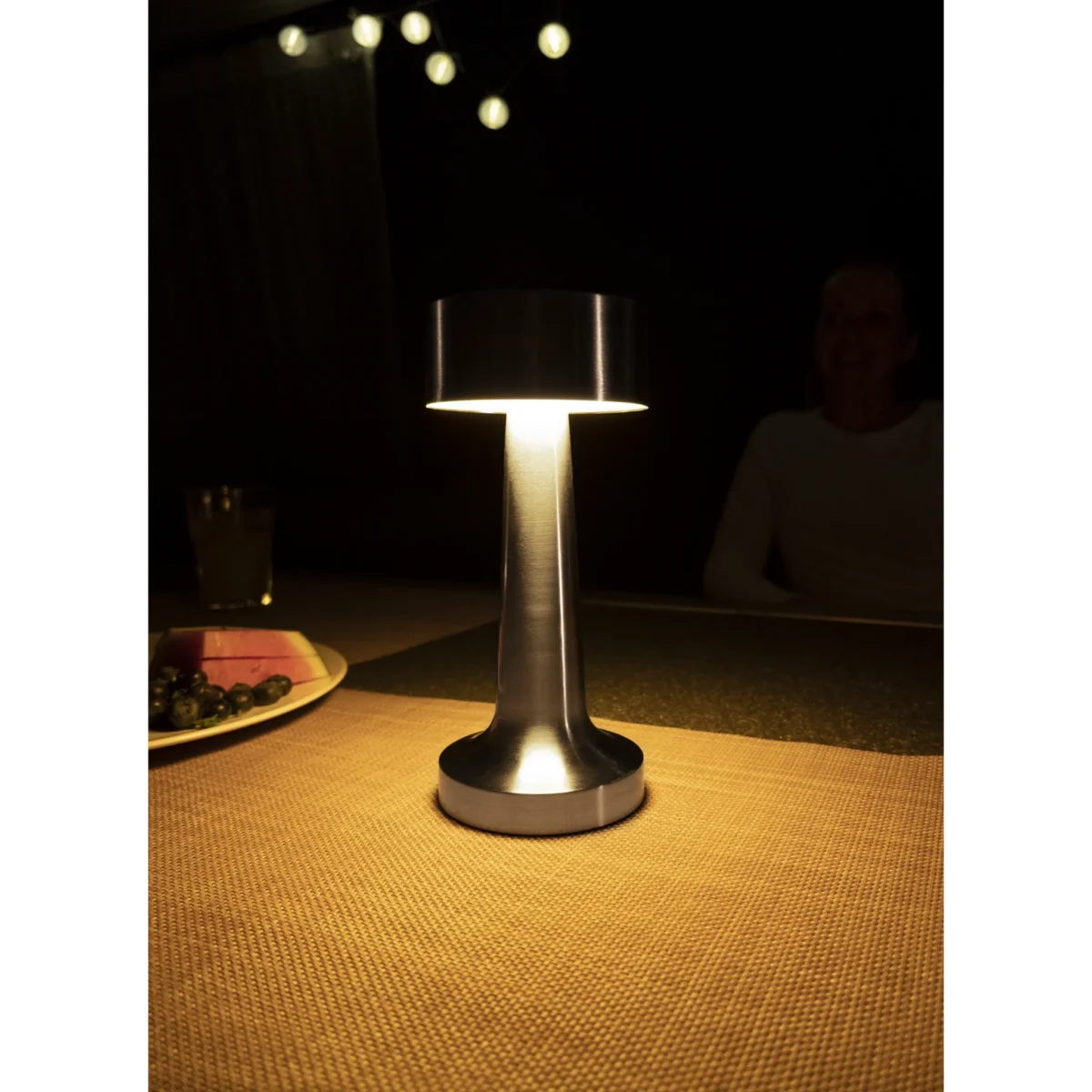LED-Tischleuchte ROLF KERN „Lounge-1“ silber, Akku, dimmbar – Bild 2