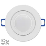 Einbauleuchten-Set McShine, 5xRahmen, 5xLED-Modul, 7W, 608lm, 230V, weiß, IP44