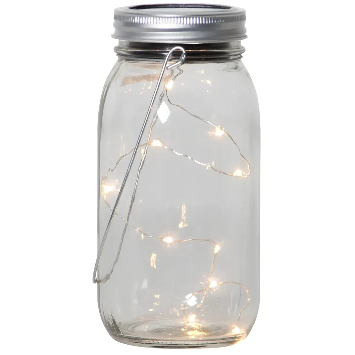 LED Solar-Leuchte "Jamjar", warmweiß, 8x18cm, Glas – Bild 1