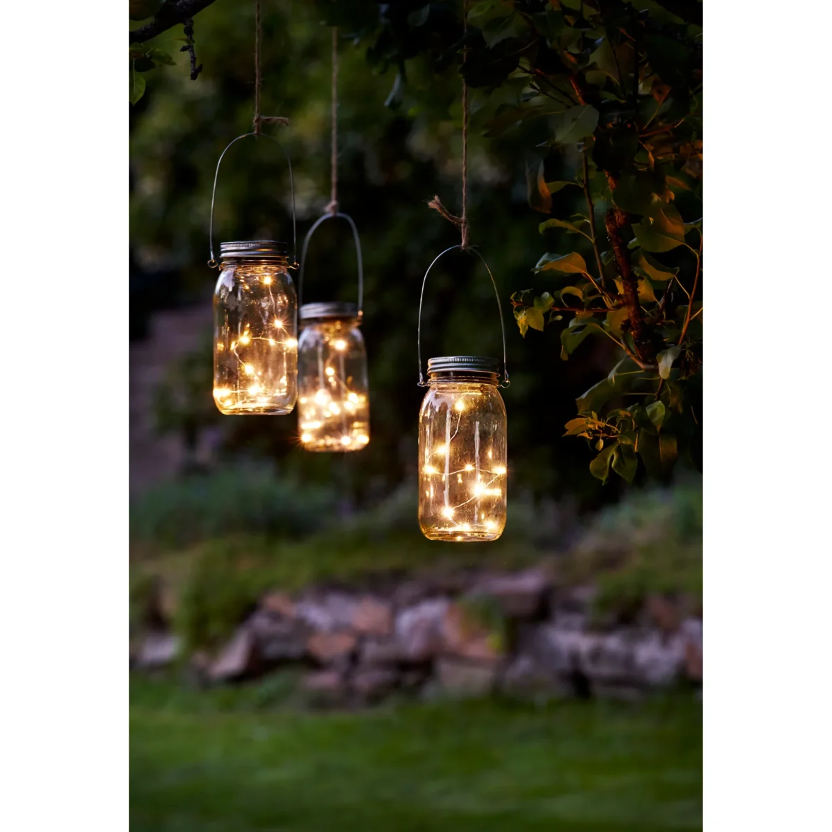 LED Solar-Leuchte "Jamjar", warmweiß, 8x18cm, Glas – Bild 2
