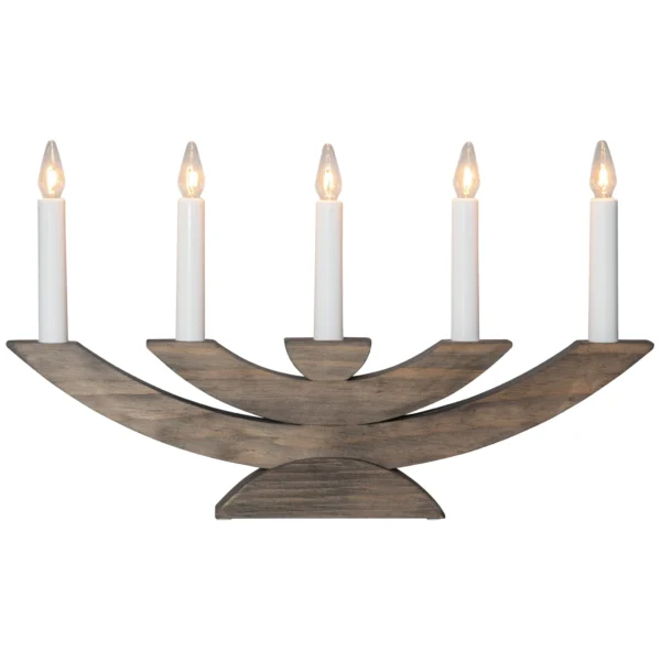 Fensterleuchter "Navida", 5-flammig, Holz,Farbe: braun, 42x24cm, 3W, 230V