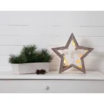 LED-Dekostern "Fauna", 10 LEDs, warmweiß, braun/weiß, 32x34cm, batteriebetrieben – Bild 3