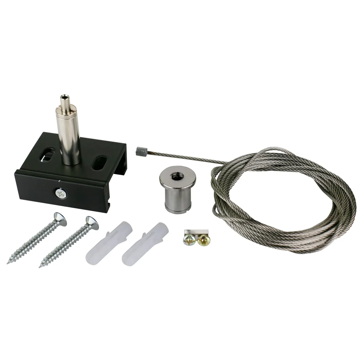 Aufhänge-Set "SPS2" für 3-Phasen-Schienensystem, 3m Stahlseil, schwarz – Bild 1