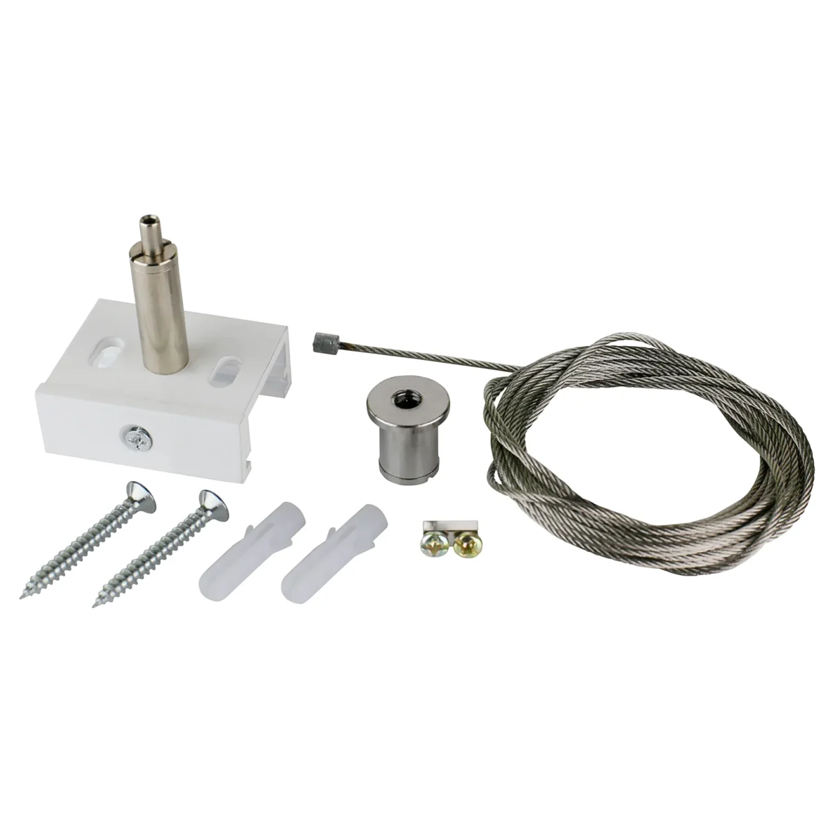 Aufhänge-Set "SPS2" für 3-Phasen-Schienensystem, 3m Stahlseil, weiß – Bild 1