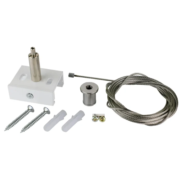 Aufhänge-Set "SPS2" für 3-Phasen-Schienensystem, 3m Stahlseil, weiß