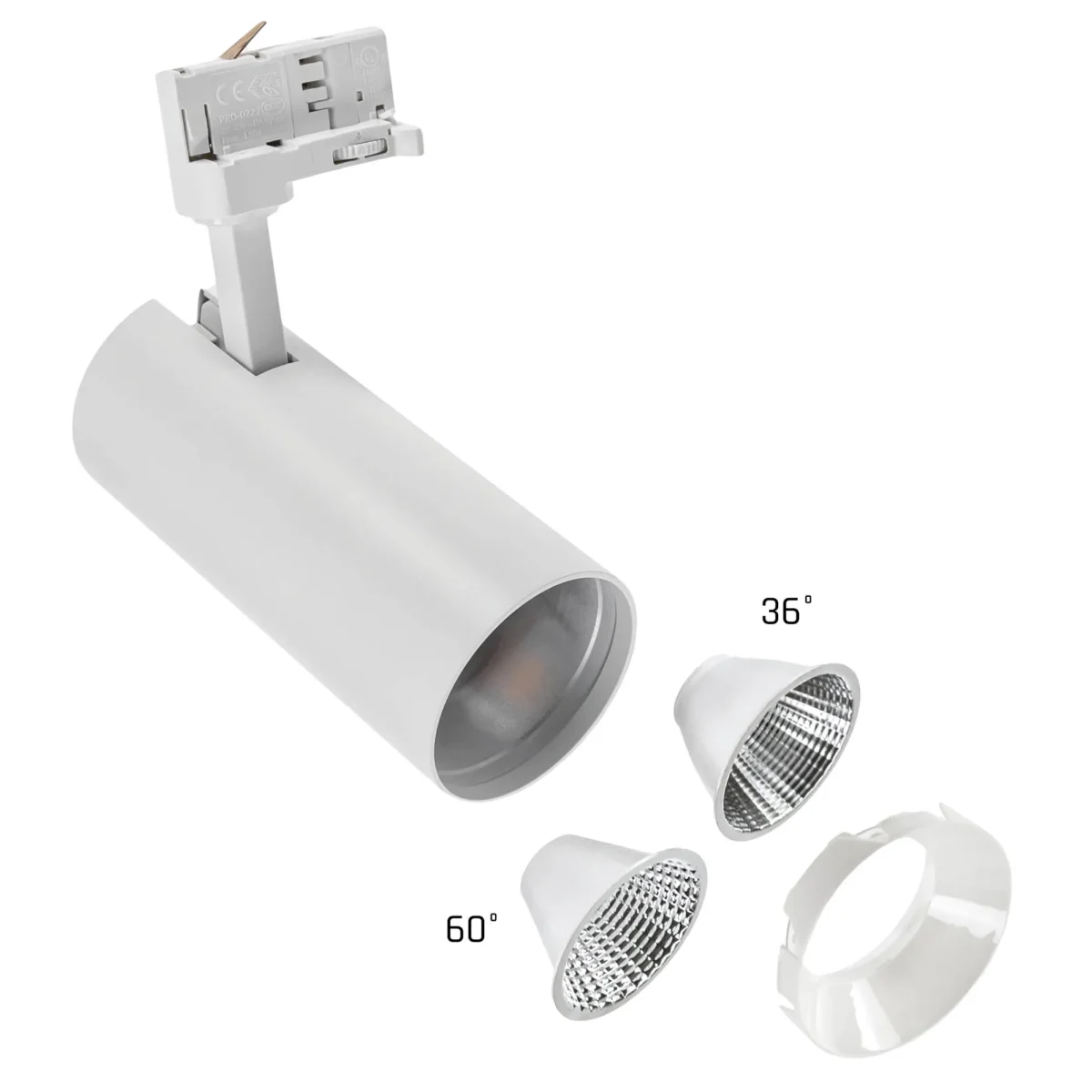 LED Stromschienenstrahler "Andromeda", 25W, 2.600lm, warmweiß, weiß – Bild 3