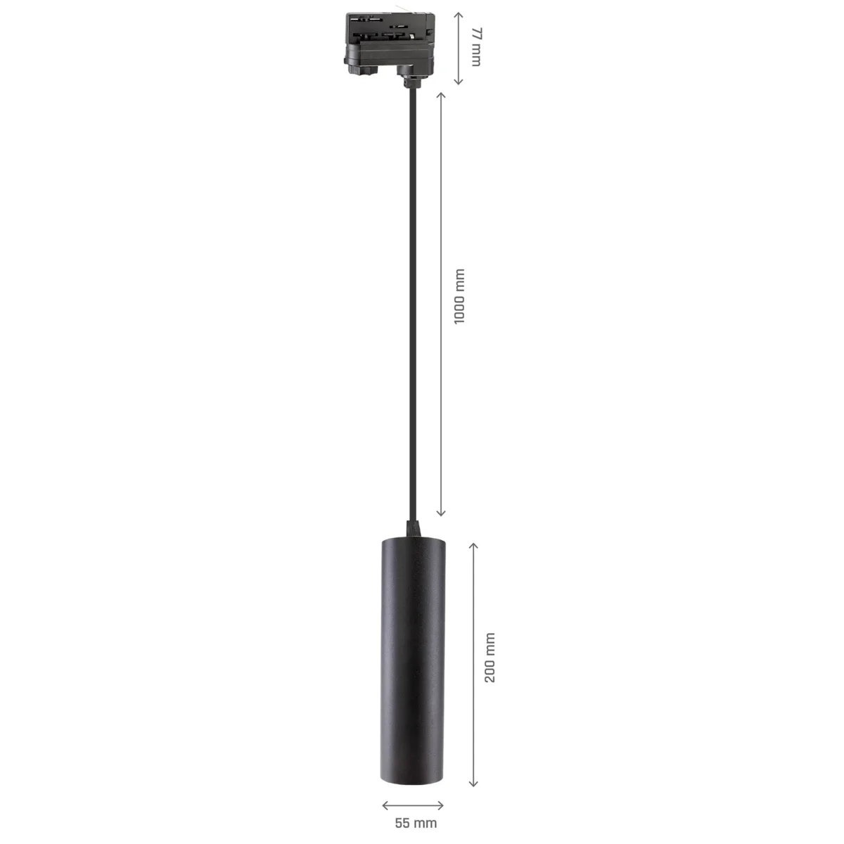GU10 Strahler "Madara Mini II", 230V, IP20, 55x200mm, inkl. 1m Kabel, schwarz – Bild 5