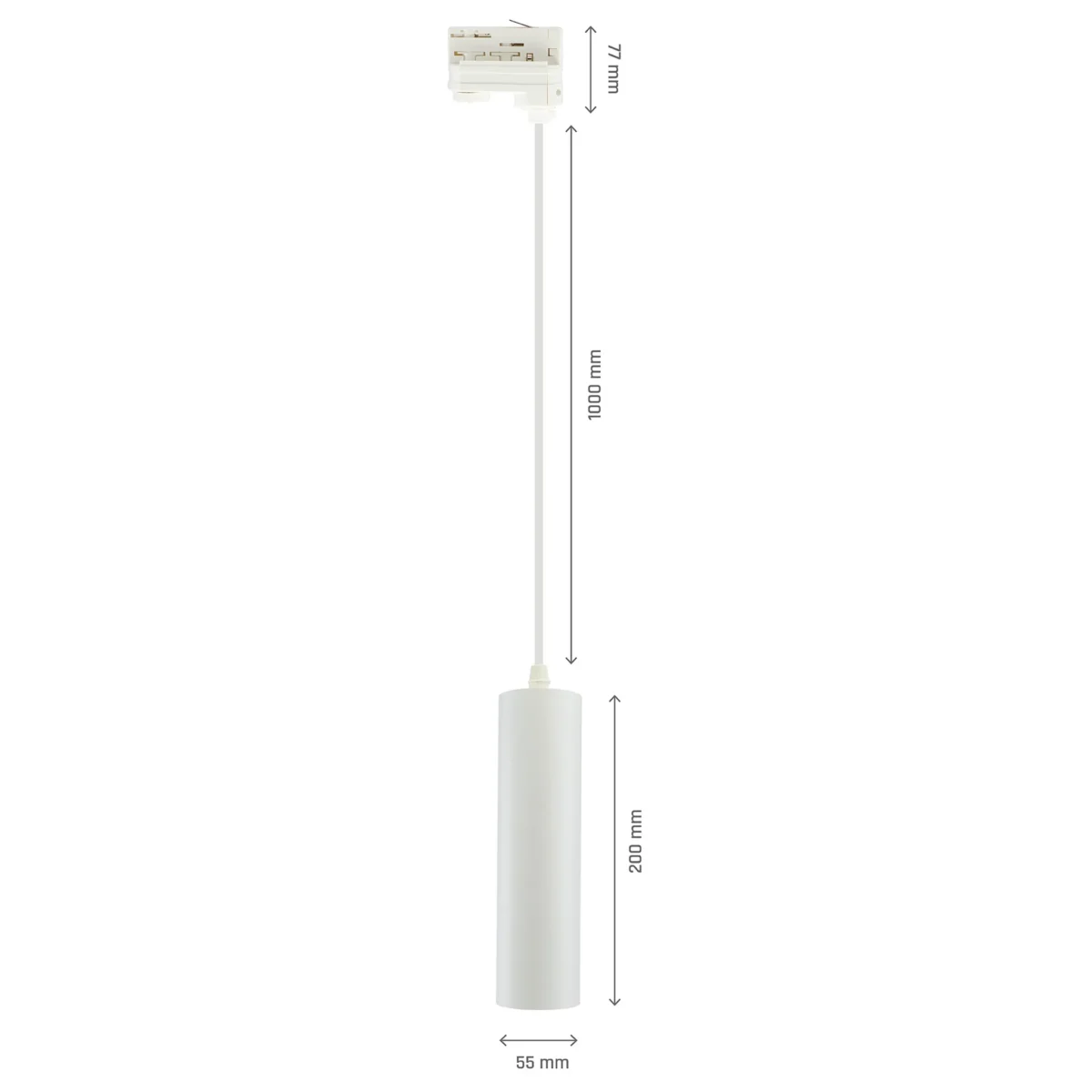 GU10 Strahler "Madara Mini II", 230V, IP20, 55x200mm, inkl. 1m Kabel, weiß – Bild 5