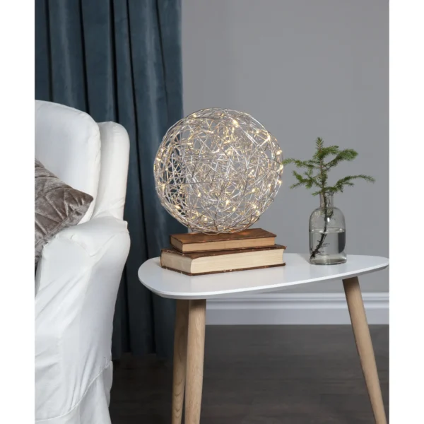 LED Design-Kugel "Galax", 1,2W, silber, ca. 30x30cm, warmweiß, 50 LED's, outdoor