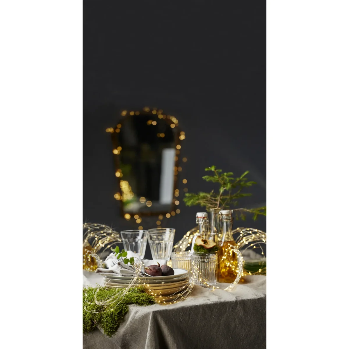 LED-Lichterbündel "Dew Drops", silber,3V, warmweiß, 80 LED's, 10 Stränge,10x80cm – Bild 3
