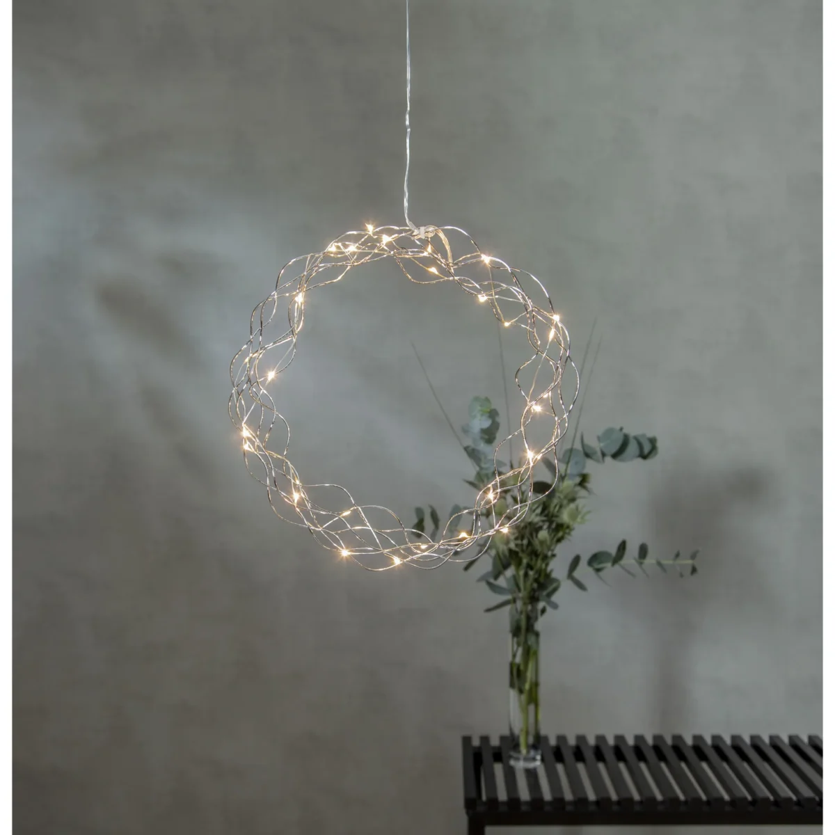 LED-Dekoleuchte "Curly", Metall, 0.06W, 3V, ,33 lm, warmweiß, 30 LED's, 30x30cm – Bild 1