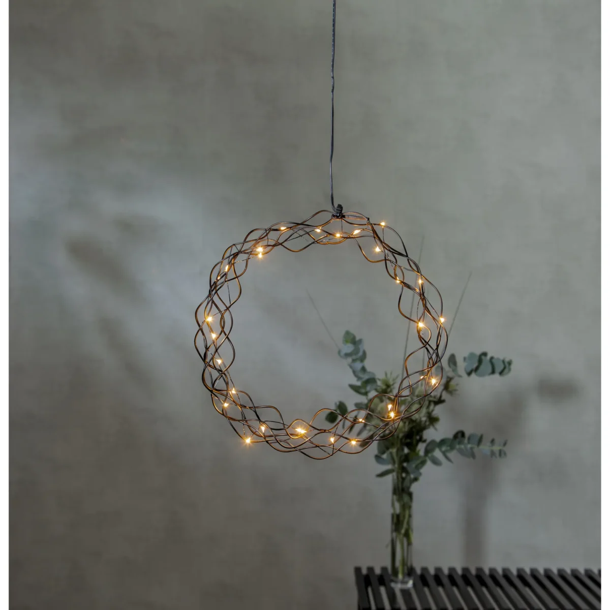 LED-Dekoleuchte "Curly", Metall, 0.6W, 3V, 33 lm, warmweiß, 30 LED's, 30x30cm – Bild 1