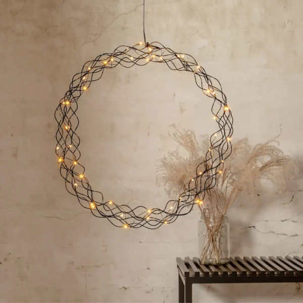 LED-Dekoleuchte "Curly", Metall, 0.5W, 3V, 33 lm, warmweiß, 50 LED's, 48x48cm