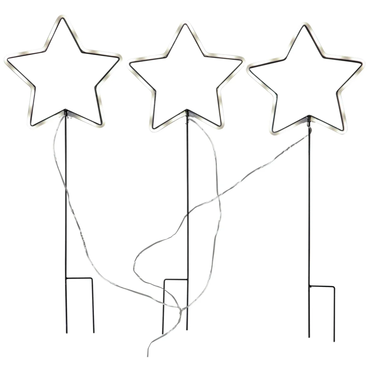 LED-Lichtstern "Neonstar", 3 Stück, 0.06W, 12V, 216 LED's, 220x60cm, schwarz – Bild 2
