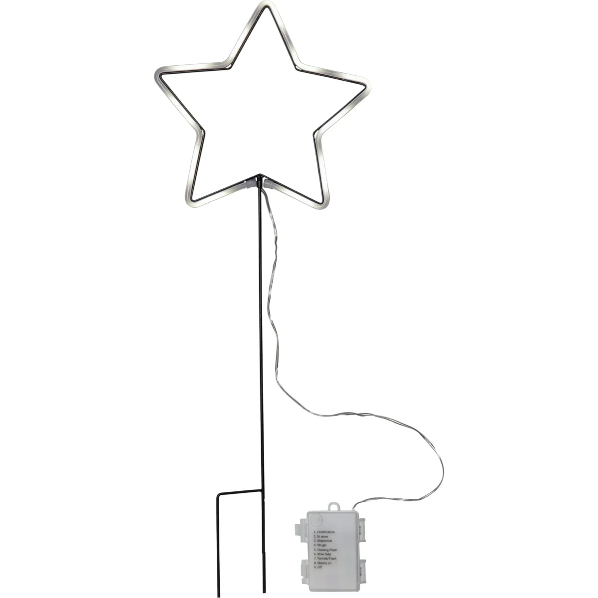 LED-Lichtstern "Neonstar", 0.06W, 3V, 72 LED's (neutralweiß), 22x58cm, outdoor – Bild 4