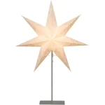 Standleuchte Stern "Sensy 78", 78x52cm, E14, Farbe: Creme, Metall/Papier