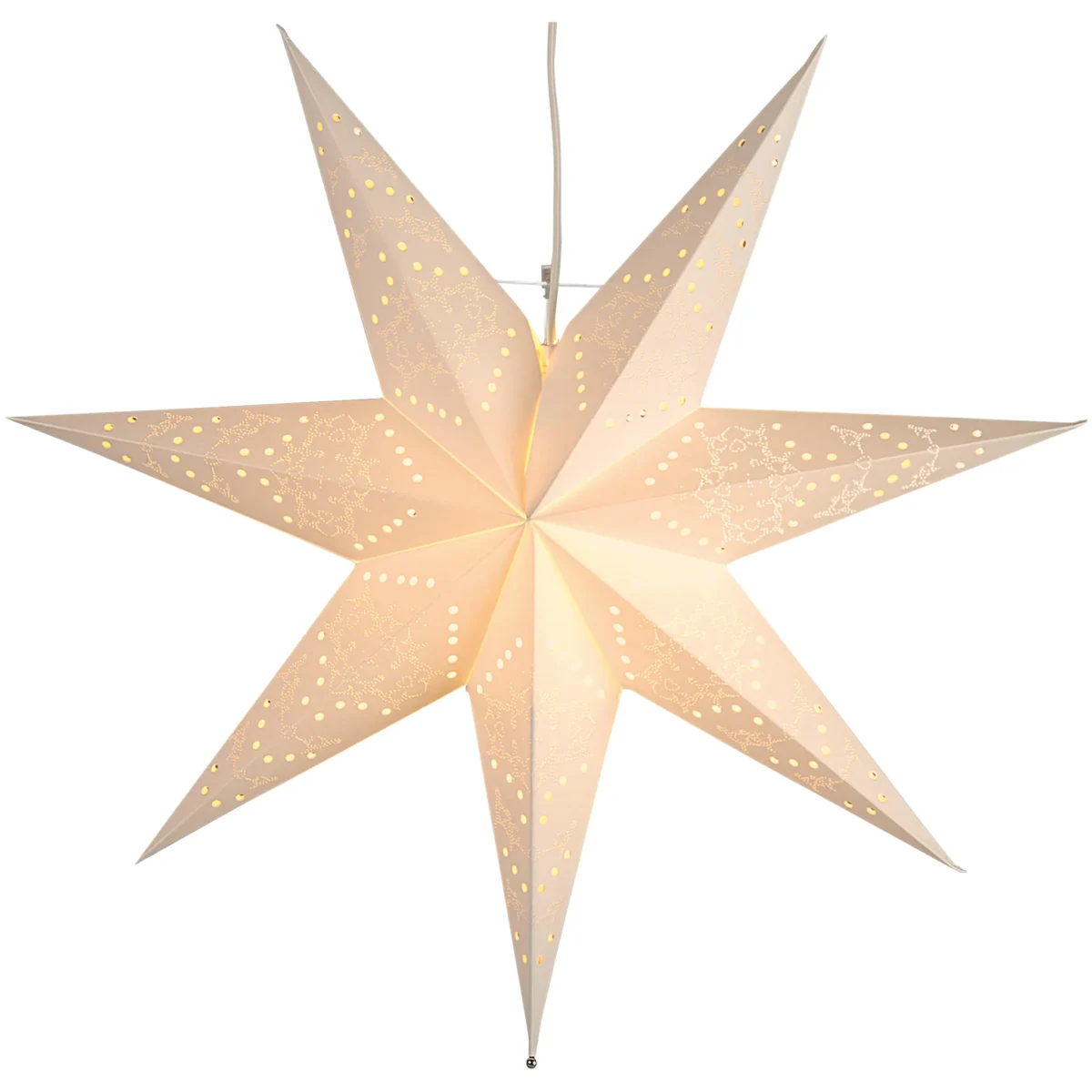 Papierstern "Sensy Star 54", 54x51cm, E14, Farbe: Creme, Metall/Papier – Bild 1