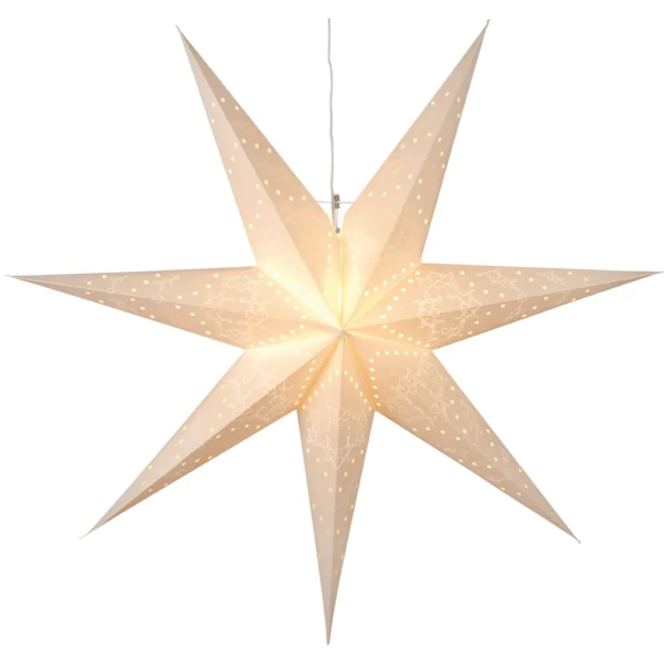 Papierstern "Sensy Star 70", 70x70cm, E14, Farbe: Creme, Metall/Papier