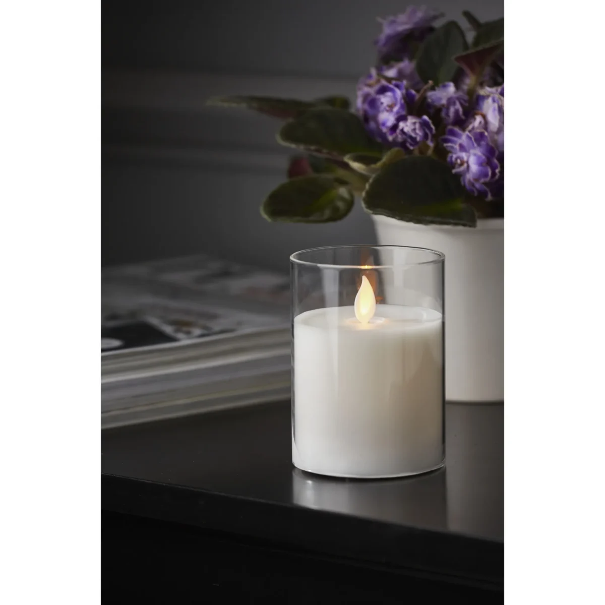 LED-Windlicht "M-Twinkle", weiß, Kunststoffglas, 10x7.5cm, batteriebetrieben – Bild 4