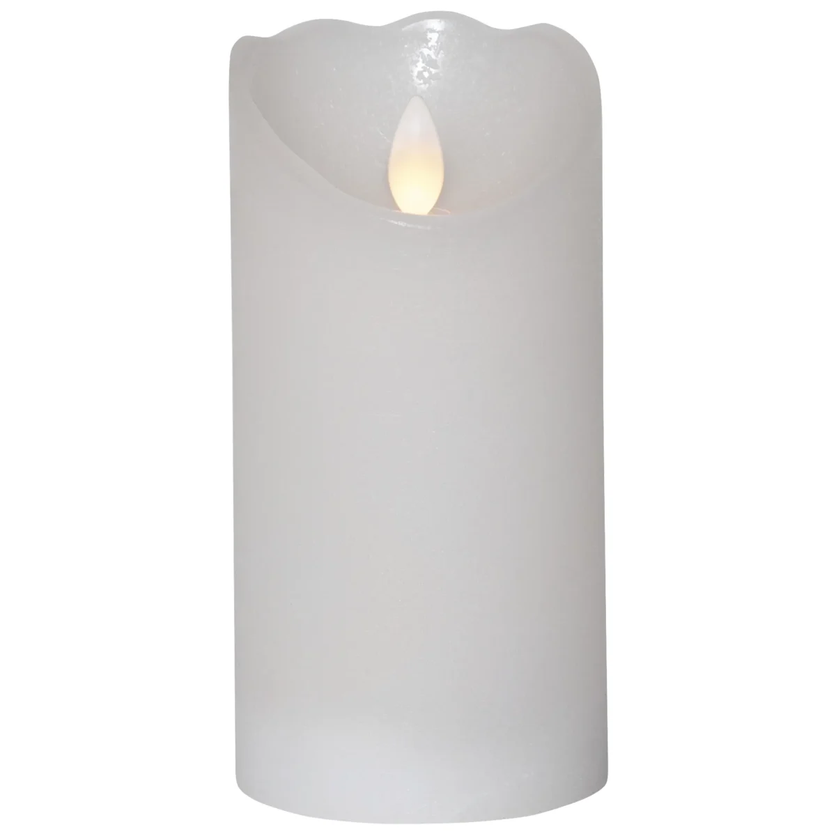 LED Echtwachs-Kerze "Glow", weiß,7.5x15cm, Timer, batteriebetrieben, flackernd – Bild 1