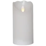 LED Echtwachs-Kerze "Glow", weiß,7.5x15cm, Timer, batteriebetrieben, flackernd
