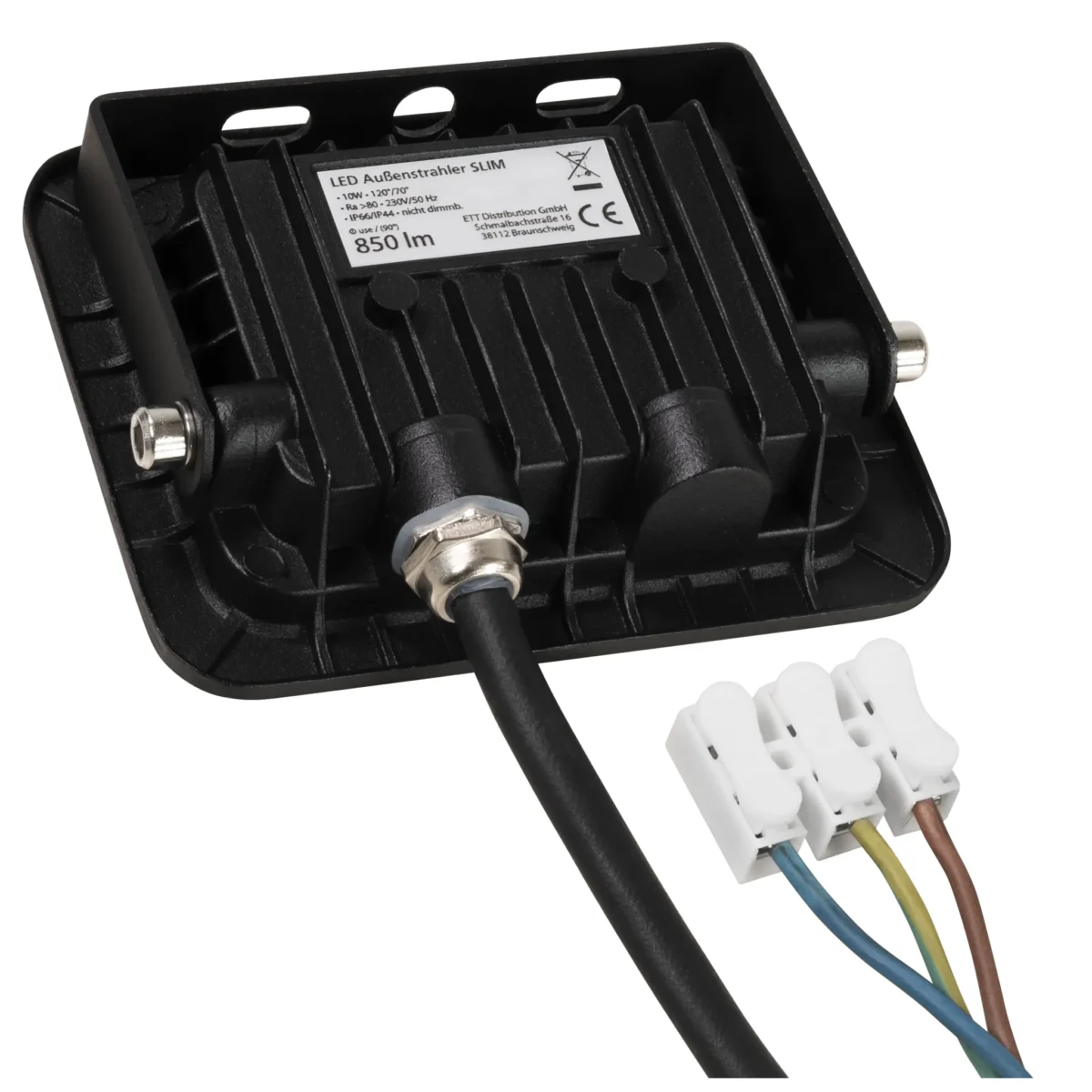 LED-Außenstrahler McShine "Slim" 10W, 850 Lumen, IP66, 3000K, warmweiß – Bild 4