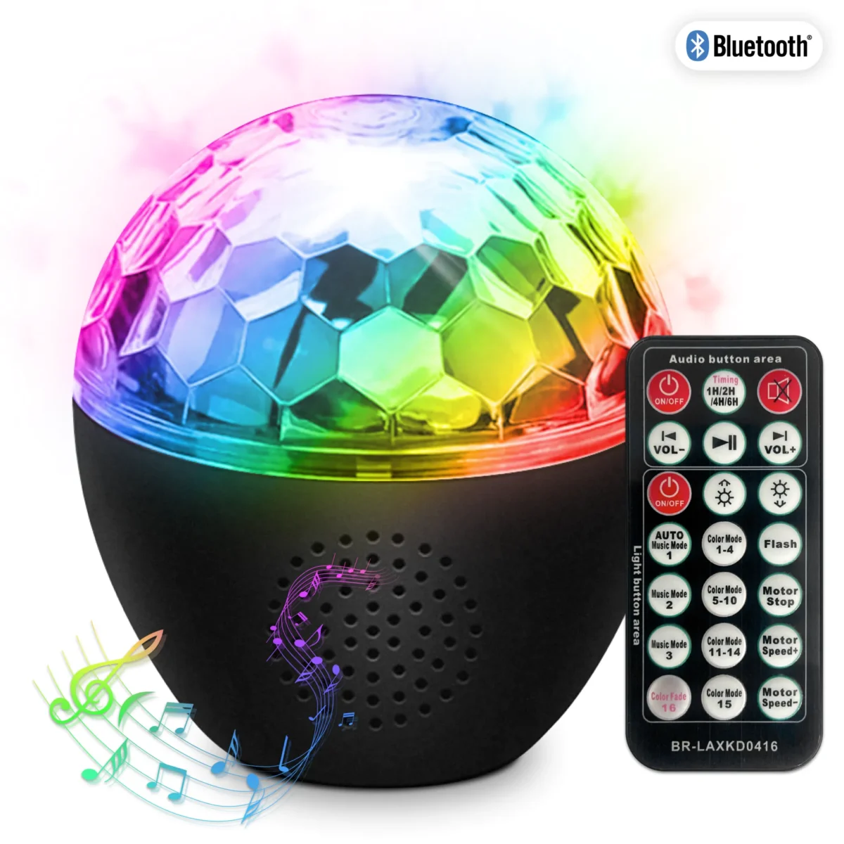 Lautsprecher mit Licht- Projektor, Bluetooth, Fernbedienung, USB, inkl. Kabel – Bild 1