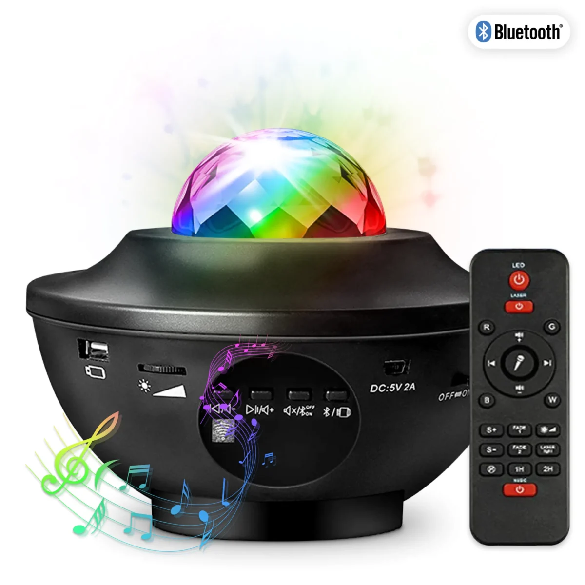 Lautsprecher mit Projektor, Bluetooth, Fernbedienung, inkl. Kabel – Bild 1