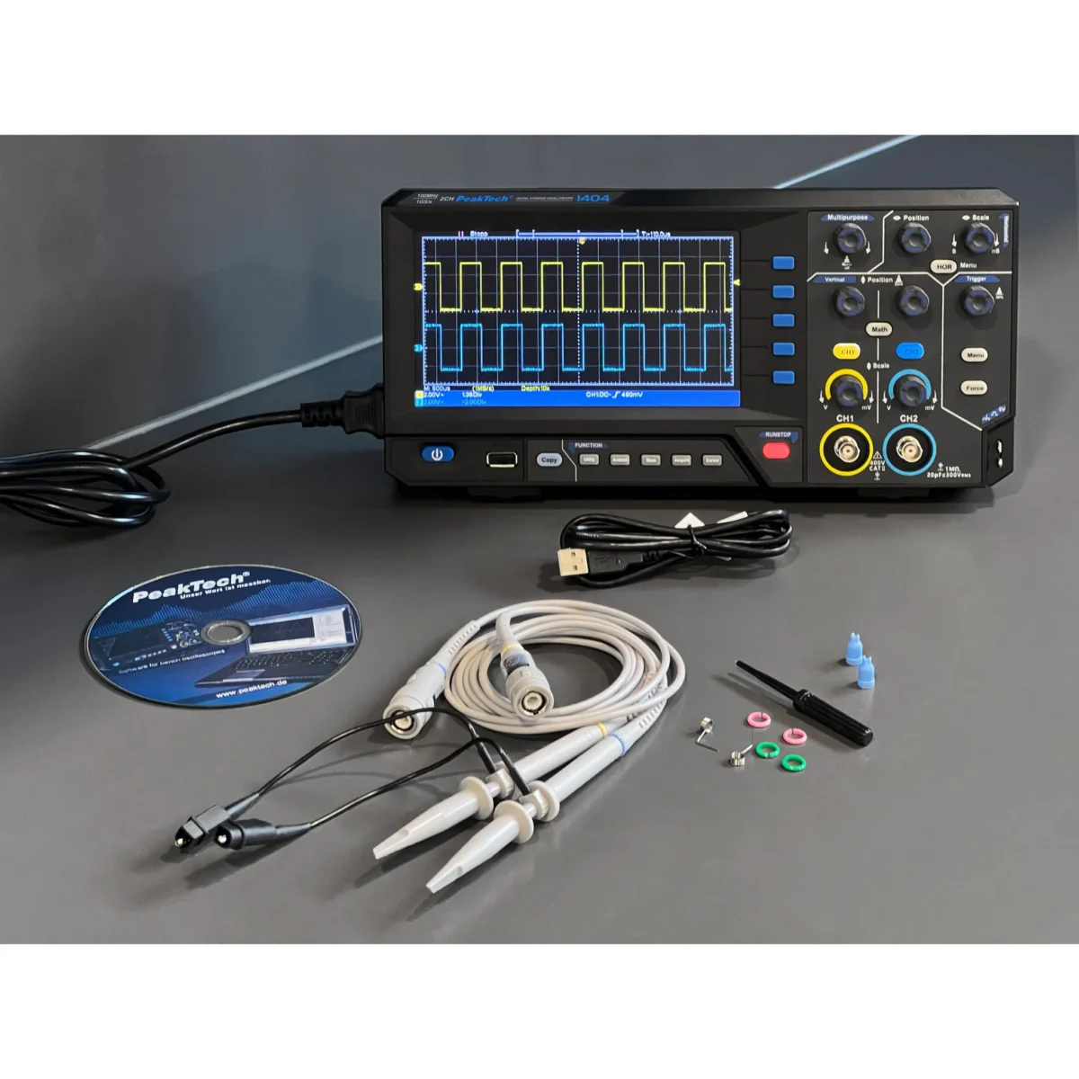 Digital Speicher- Oszilloskop PeakTech "P1404", 100 MHz, 2CH, 500 MS/s – Bild 5