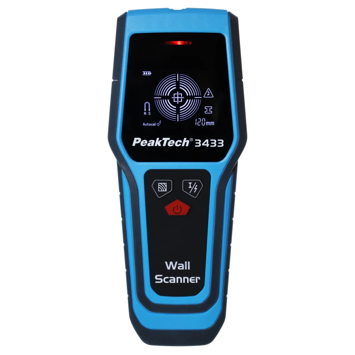 Digitaler Wandscanner PeakTech "P3433", LCD Anzeige, IP54, mit Tragetasche – Bild 1