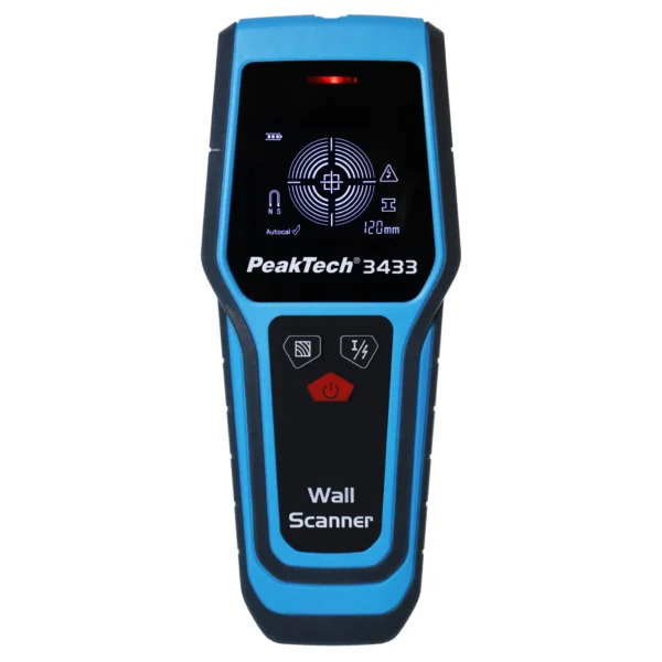 Digitaler Wandscanner PeakTech "P3433", LCD Anzeige, IP54, mit Tragetasche