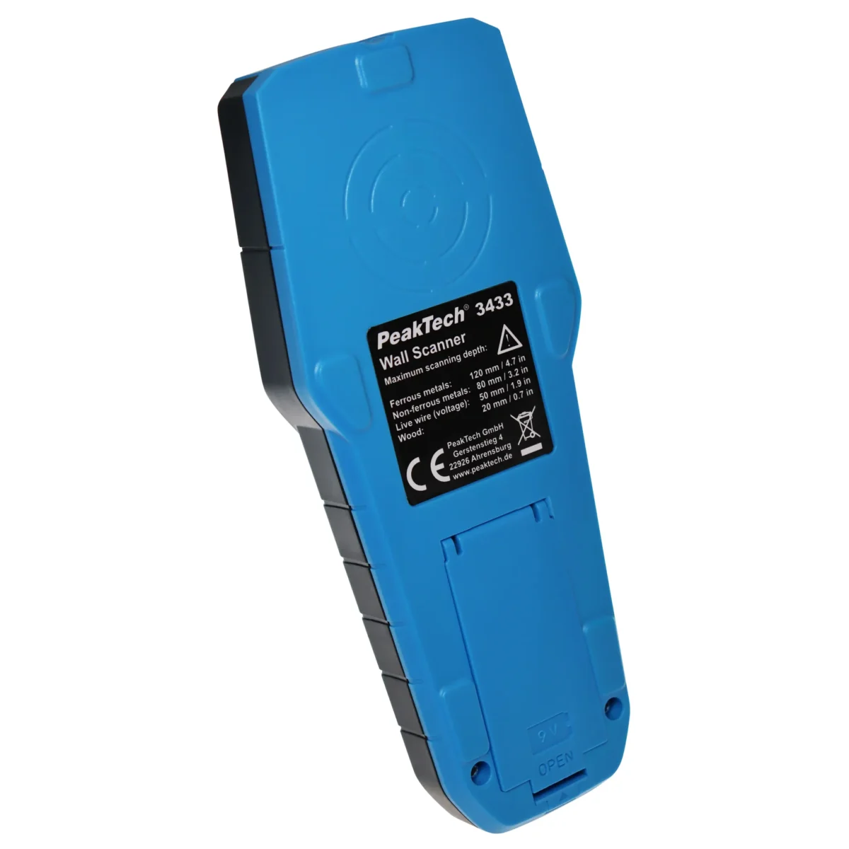 Digitaler Wandscanner PeakTech "P3433", LCD Anzeige, IP54, mit Tragetasche – Bild 3