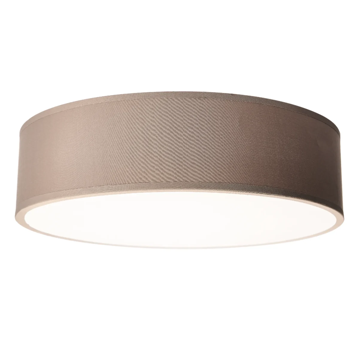 Deckenleuchte EINLICHT "Fabric" für 2x E27, Ø38cm, Taupe, Stoffschrim – Bild 1