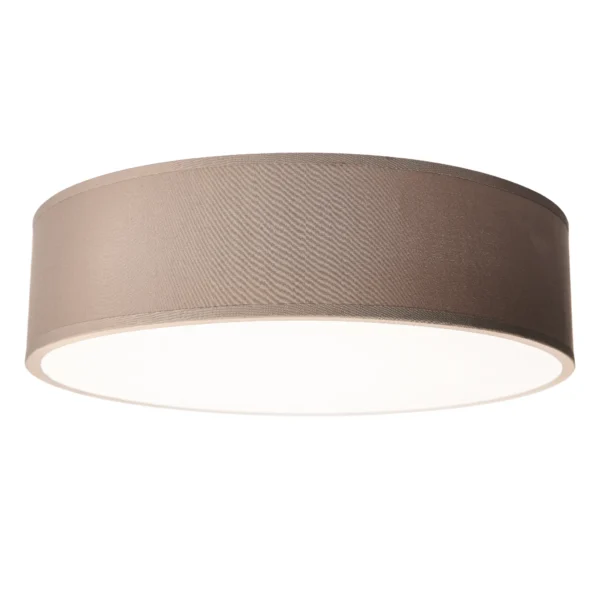 Deckenleuchte EINLICHT "Fabric" für 2x E27, Ø38cm, Taupe, Stoffschrim