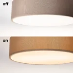 Deckenleuchte EINLICHT "Fabric" für 2x E27, Ø38cm, Taupe, Stoffschrim – Bild 3